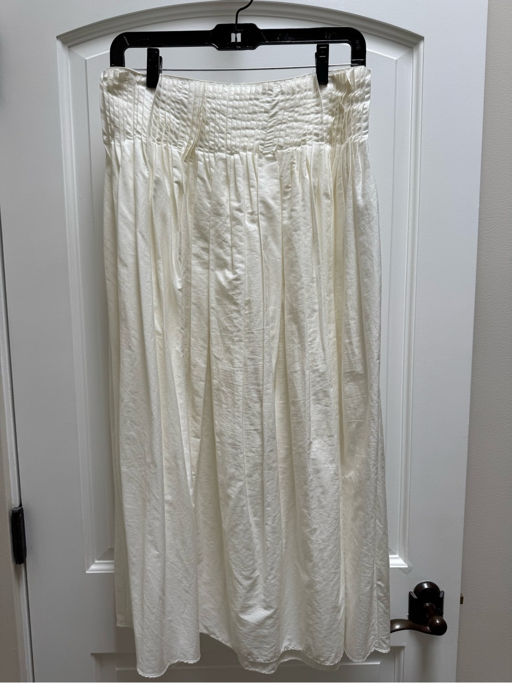The Row Ivory Cotton Pleated Maxi Skirt Size 4